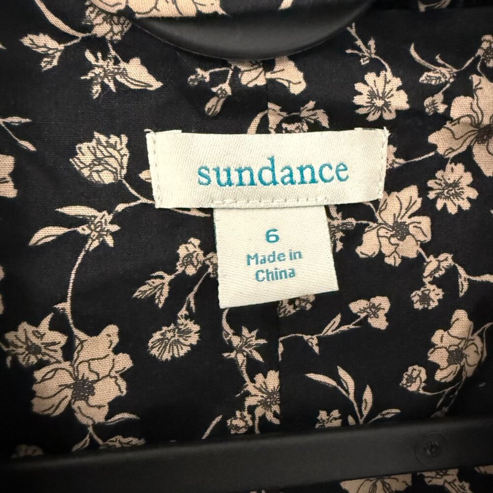Sundance Black Monte Rosa Silk Blend Floral Lined Velvet Blazer Jacket Womens 6 - Picture 4 of 9